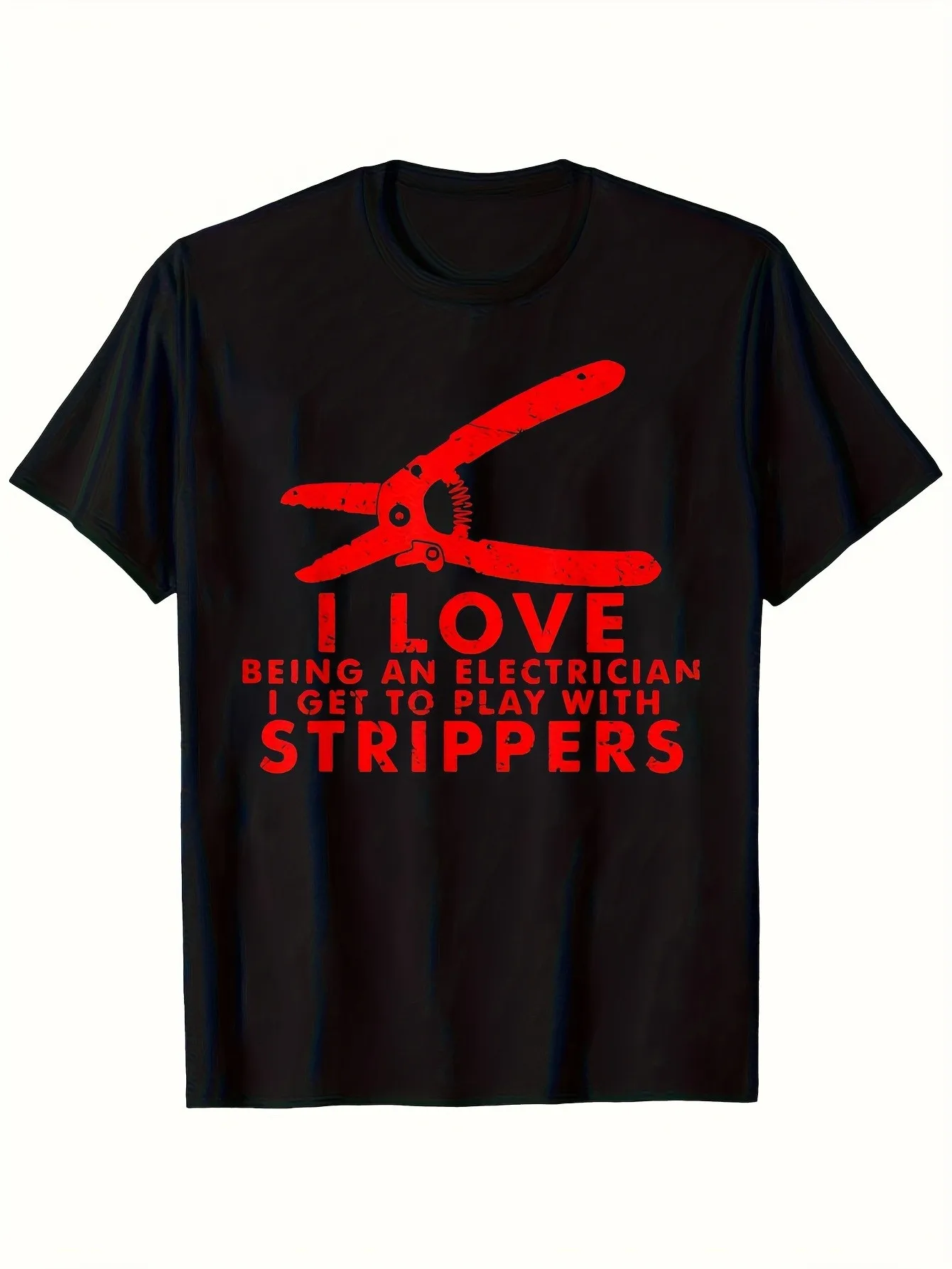 

Top Pick Local1pc Electrician Funny Saying Black Graphic T-Shirt