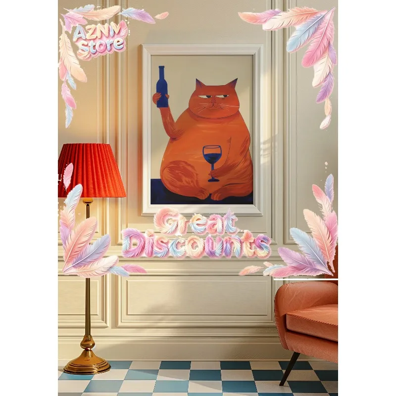 2026 Cart Decor, Cat Poster, Wine Print, Retro Kitchen Decor, Mid Century Modern Decor, Trendy Wall Art, Cheers Print, Dining