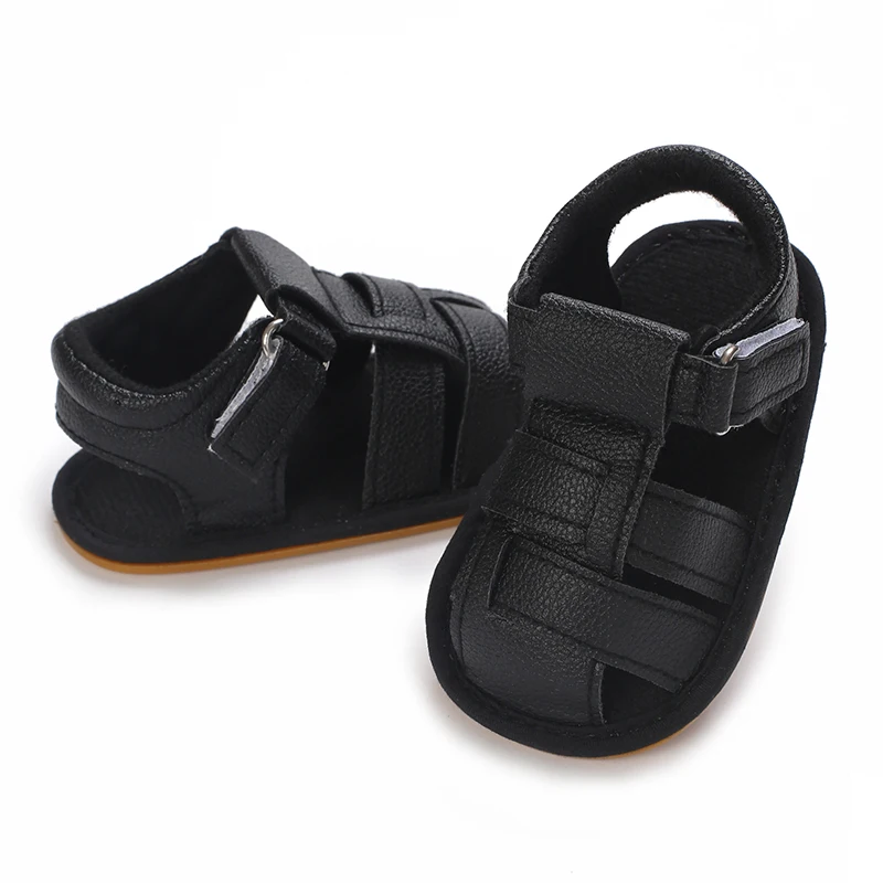 0-18M Newborn Baby Shoes Boys and Girls Summer PU Soft Rubber Sole Anti slip Baby First Step Walking Shoes Baby Sandals