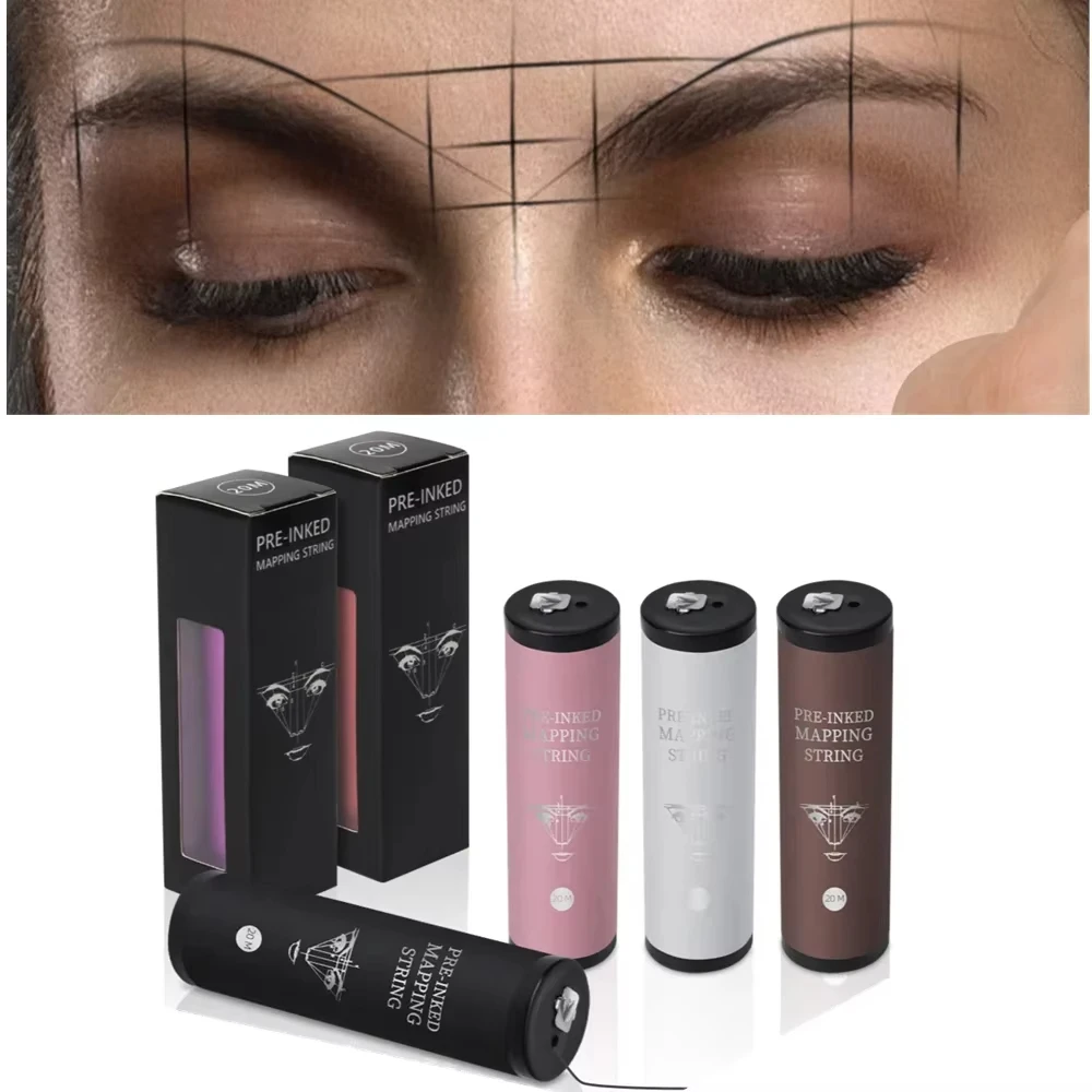

20M Mapping Pre-ink String Microblading Eyebow Make Up Dyeing Thread Semi Permanent Positioning Line Eyebrow Measuring Tools