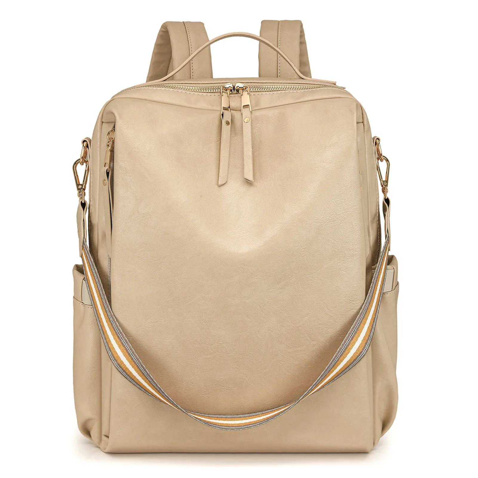2025 New Women's Leather Anti-theft Waterproof Fashion Retro Large Capacity Weekend Travel College Laptop Backpack Shoulder Bag