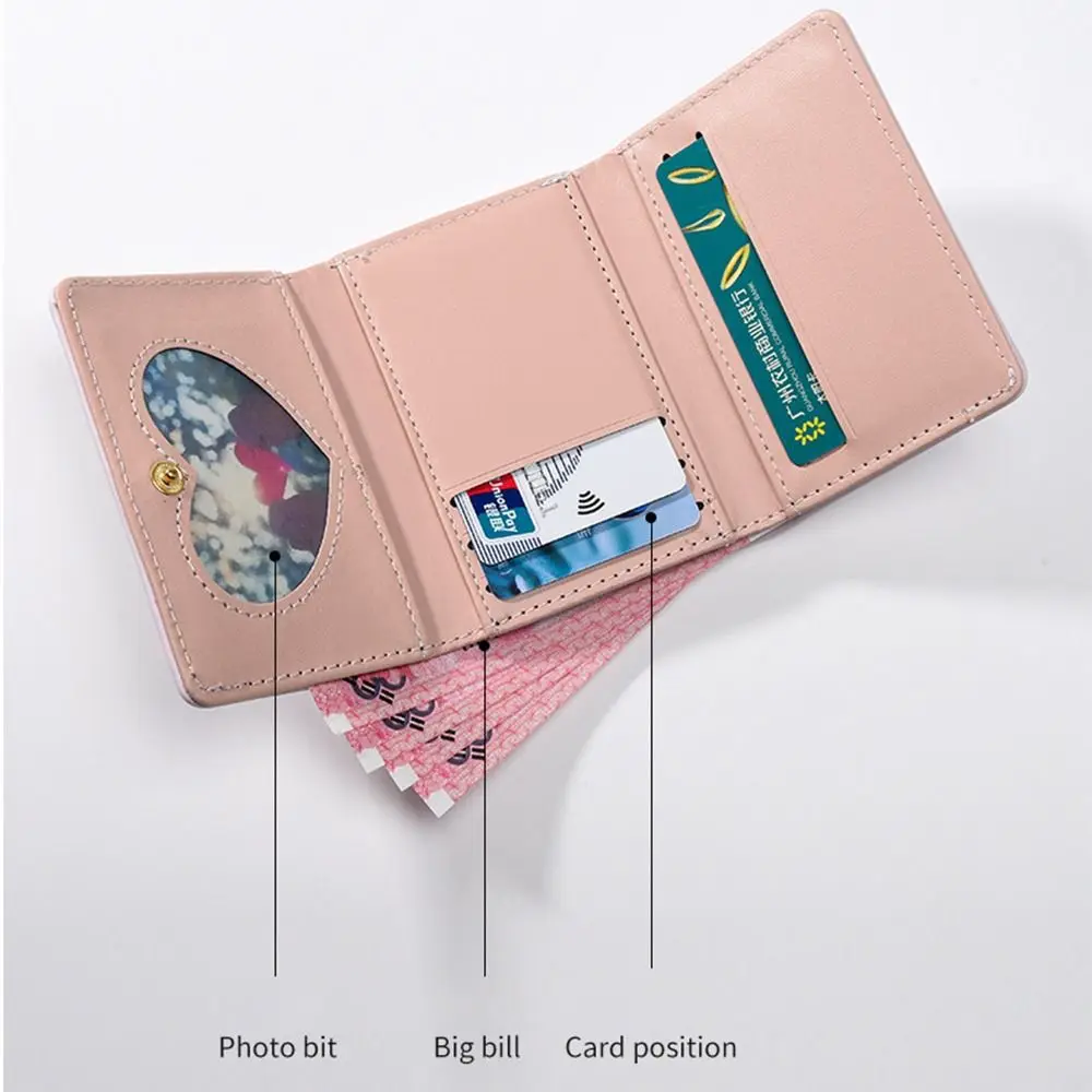 Portafoglio corto per criceto in pelle PU moda portamonete con stampa portamonete pieghevole portamonete portamonete per cartoni animati da esterno