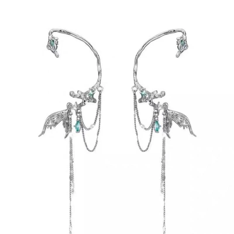 No Pierced Bone Ear Jewelry Lightweight Alloy Tassels Fishtail Ear Clip For Parties Formal Activities