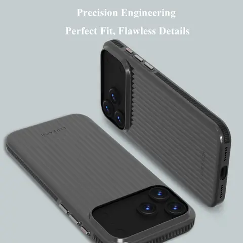 레리치 아이폰 17 프로 맥스 / 아이폰 에어 / 17용 폰 케이스, 이중면 미끄럼 방지 스트립이 있는 골판지 무광 커버