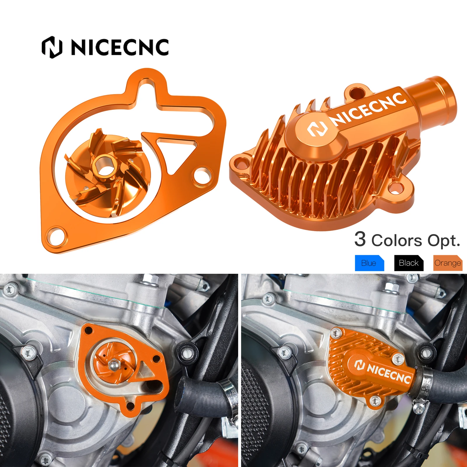 

2024-2025 For KTM EXC 300 250 For Husqvarna TE 300 Water Pump Cover & Water Pump Impeller Cooler Kit SX 125 XC 250 300 2023-2025