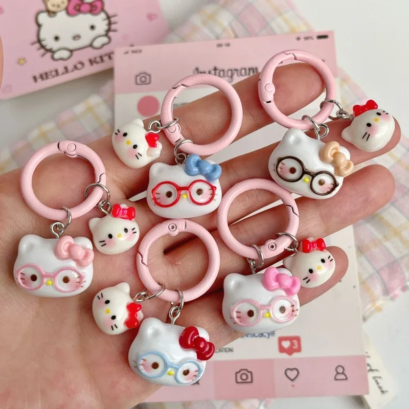 

Новый брелок Hello Kitty Sanrio Kawaii в стиле аниме, разноцветный, милый, для студентов, аксессуары, подарки для девочек