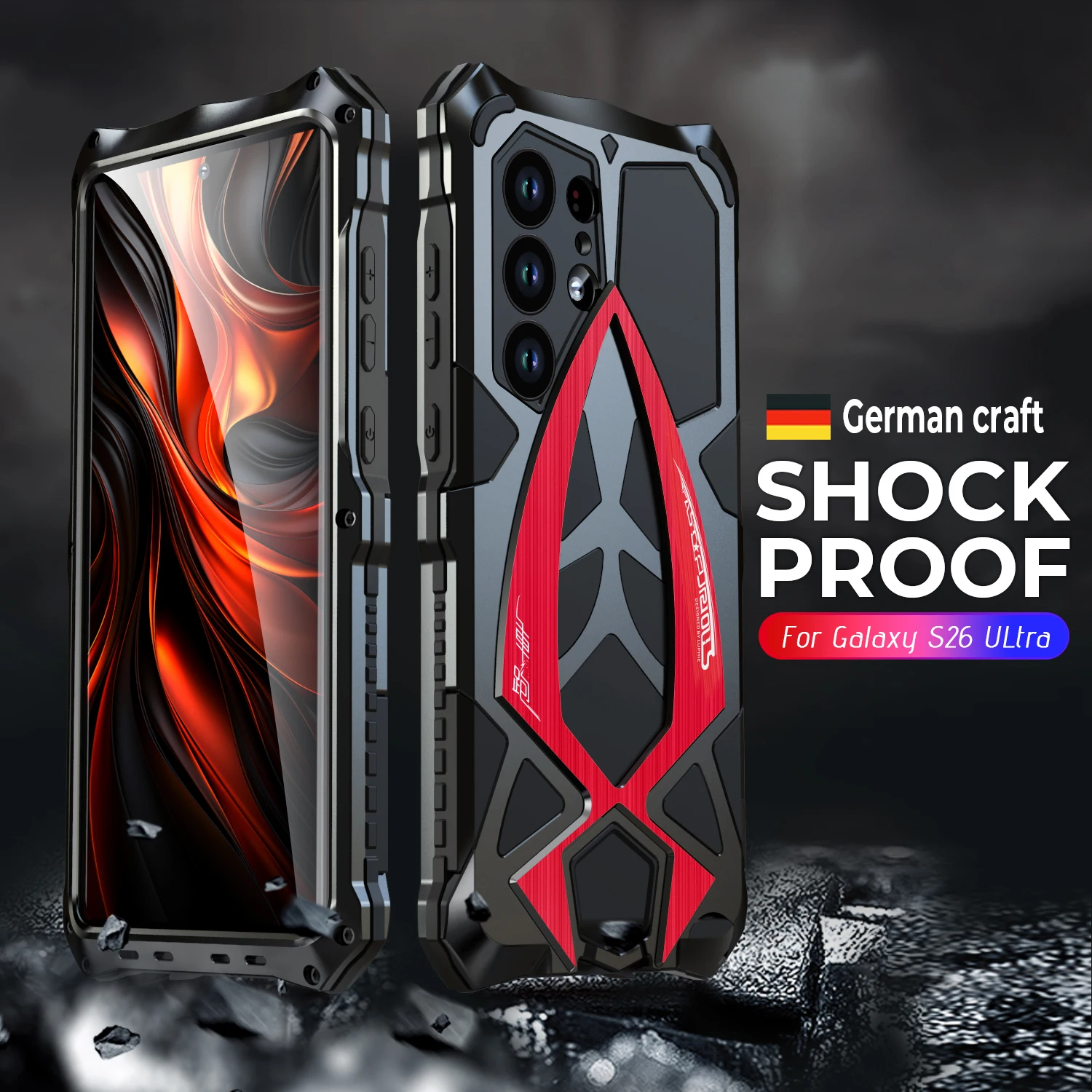 

Military Grade Heavy Armor Metal Phone Case for For Samsung Galaxy S26 S25 S24 S23 S22 Ultra Luxury Shockproof Back Cover Bumper