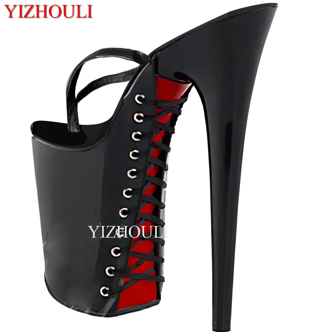 Color can be customized, stylish 15-17-20cm princess slippers, cross strap soles, sexy nightclub heels, model stage show sandals