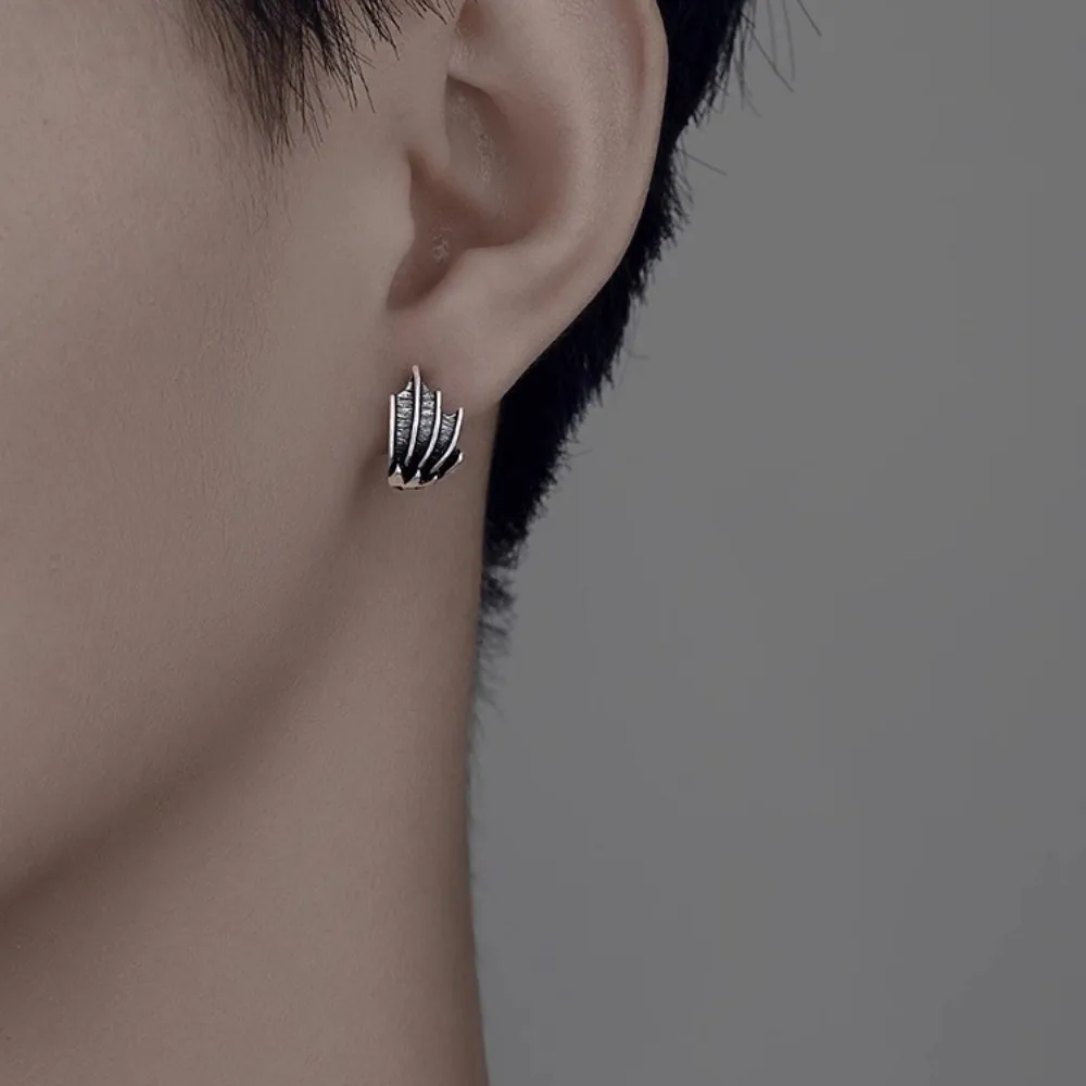 1pair Weathered Earrings  Stylish and Retro Ear Studs for Men Rugged and Edgy Trendy and Versatile Perfect for Men's Accessories