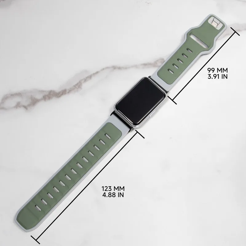 حزام سيليكون رياضي لهاتف Samsung Galaxy Fit 3 حزام سيليكون بلونين لملحقات حزام الساعة Samsung Galaxy Fit3 القابلة للاستبدال