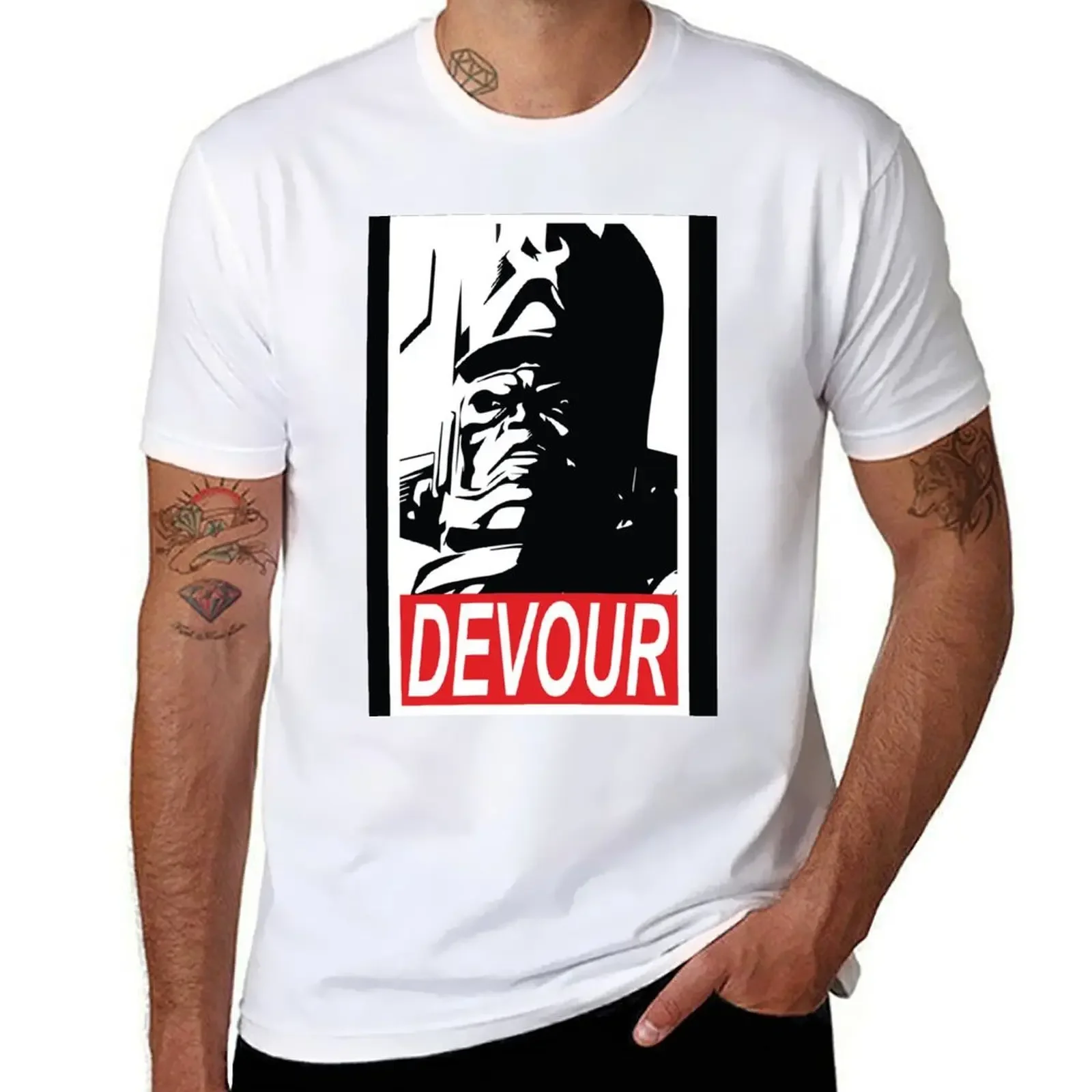 DEVOUR T-Shirt graphics plus size tops mens t shirts casual stylish 2024 heavyweight new arrival summer hot round neck cotton