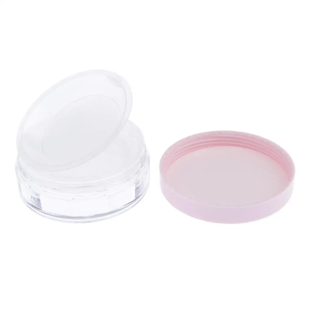 10g Travel Refillable DIY Makeup Loose Case Jar with Sifter Pink