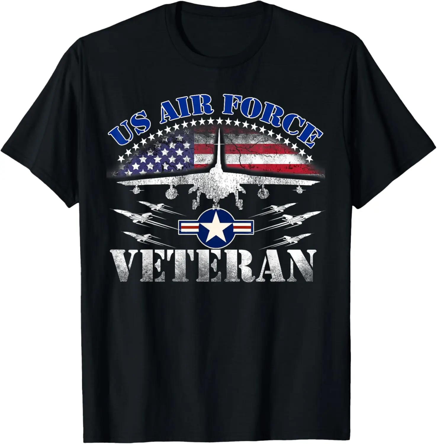 Vintage US Air Force Veteran US Flag  USAF T-Shirt 100% Cotton O-Neck Short Sleeve Summer Casual Mens T-shirt Streetwear