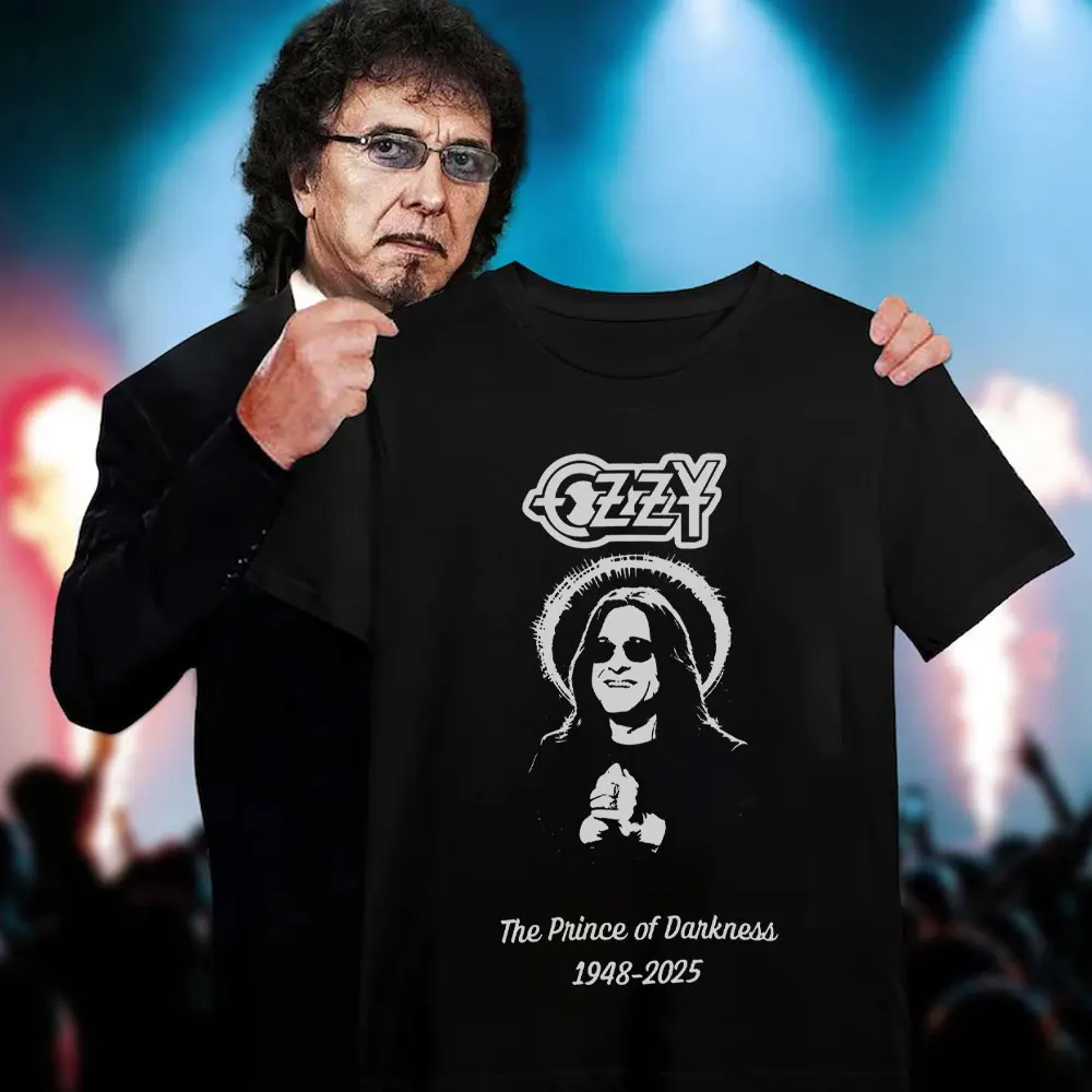 تي شيرت مزق Ozzy Osbourne في ذكرى 1920-2025 قميص أمير الظلام جرافيك تي شيرت القوطية روك مروحة هدية الصيف القطن تي شيرت