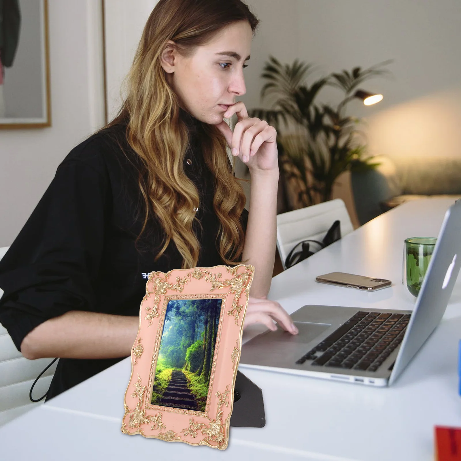 

Resin Photo Frame Frames Desk Retro Tabletop Picture Plant Specimen Ornament Vintage