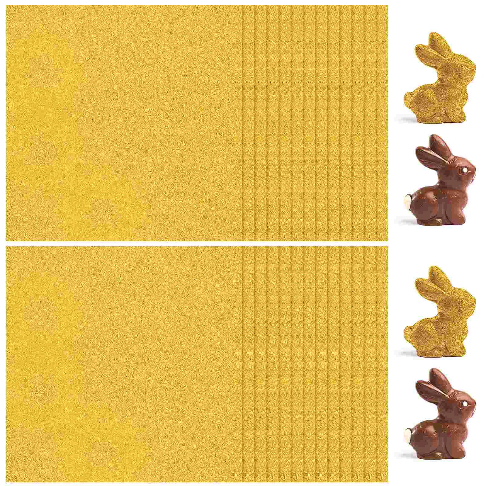 500 Pcs Chocolate Bars Golden Candy Foil Paper for Gift Packaging Wrappers Aluminium Wrapping