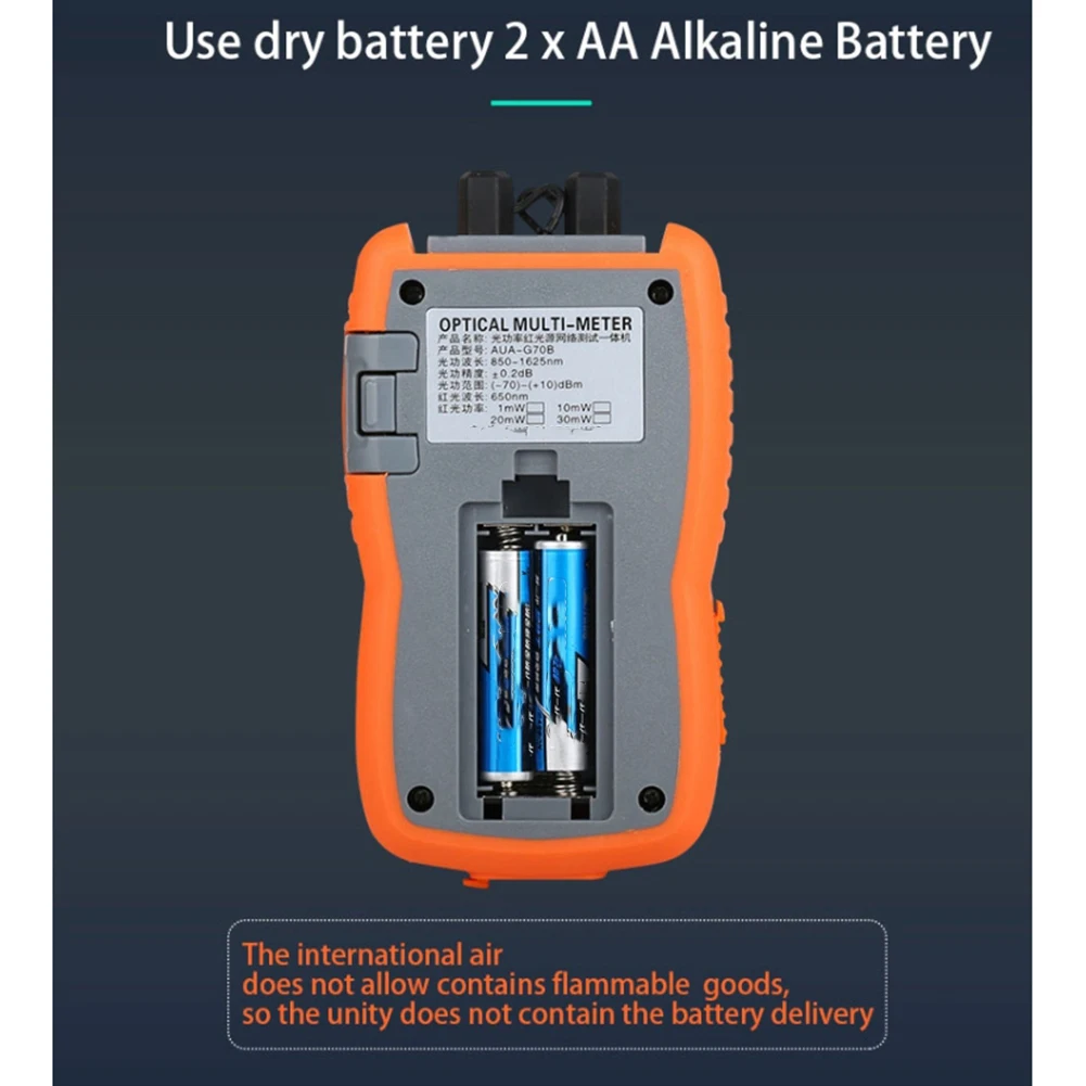 เครื่องวัดพลังงาน4In1 AUA-G70B ขนาดเล็กเครื่องตรวจจับความผิดพลาดด้วยภาพสายเคเบิลเครือข่ายทดสอบเครื่องทดสอบใยแก้วนำแสง10กม. VfL