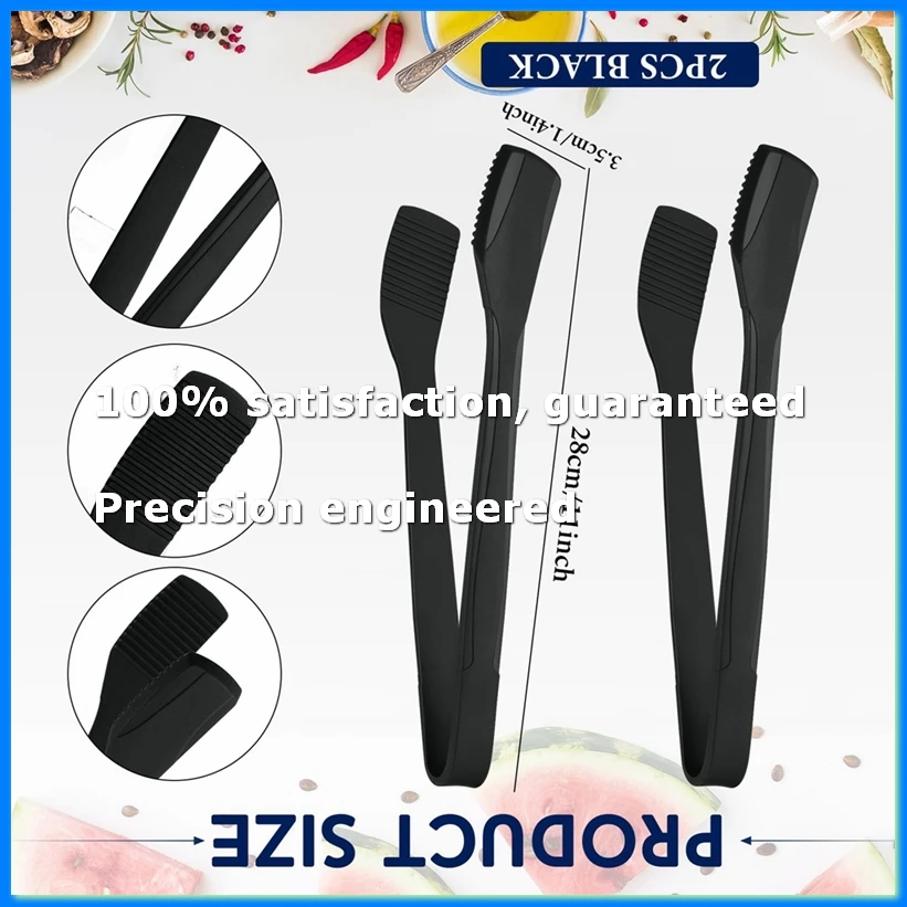 2Pcs Silicone Kitchen Tongs 11 Inch Kitchen Tongs for Cooking Serving Tongs with Silicone Tips Toast Tongs Salad Tongs B-DT30