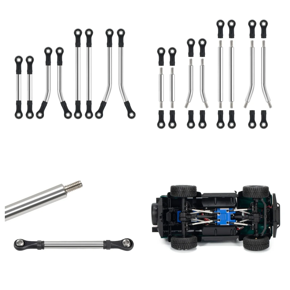 Traxxas 1/18 TRX4M Jaguar Racing Horse roestvrijstalen frame gebogen trekstangen 8-delige upgradekit