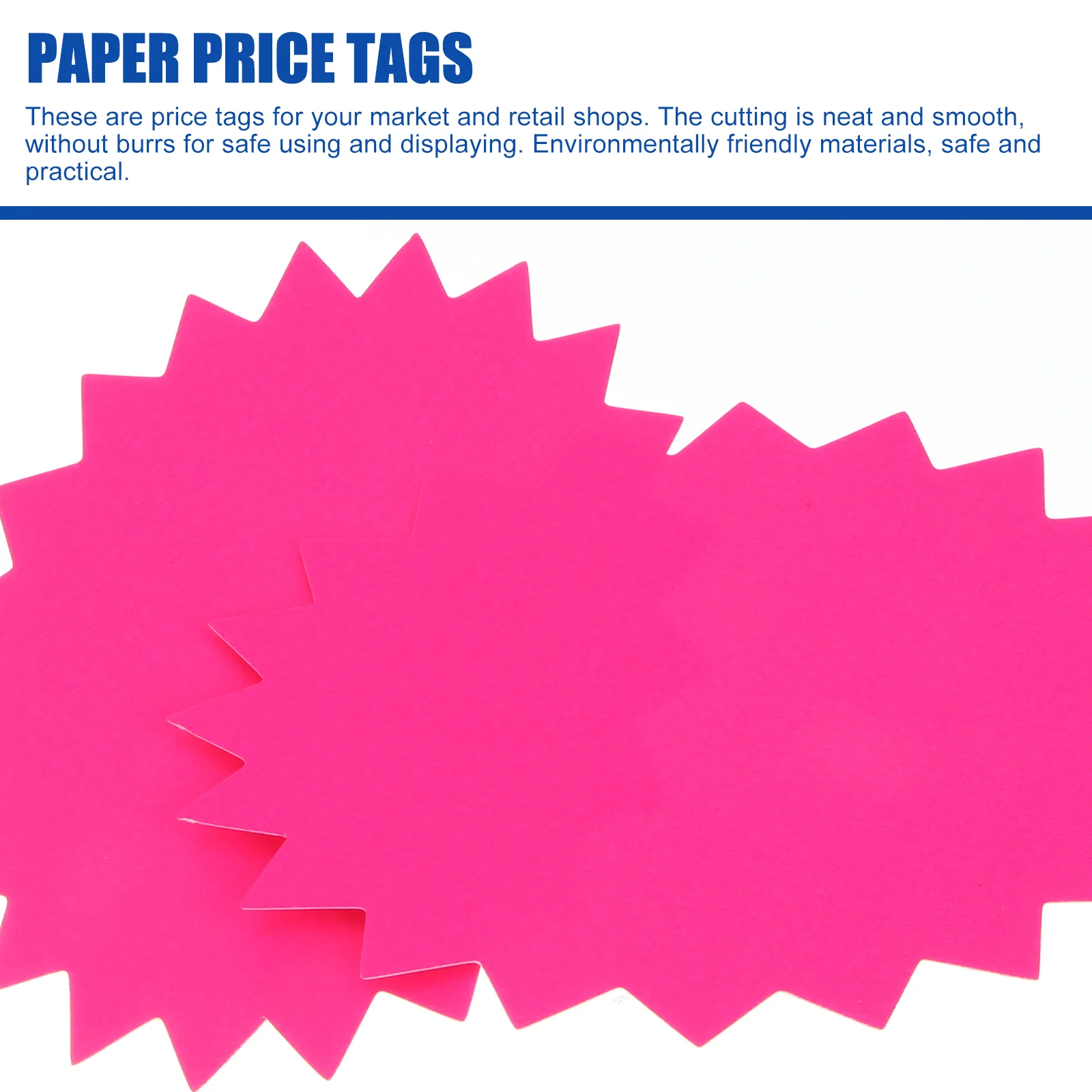 

100 Sheets Fluorescent Paper Price Tags 8x11cm Pink Retail Explosion Stickers Promotional Signs Advertising Labels POP Displays
