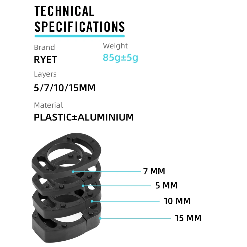 RYET Intergrated Carbon Bike Handlebar Split Spacers Kits, Plastic Special Washer for Aero Integrated Handlebar Cockpit Spacers