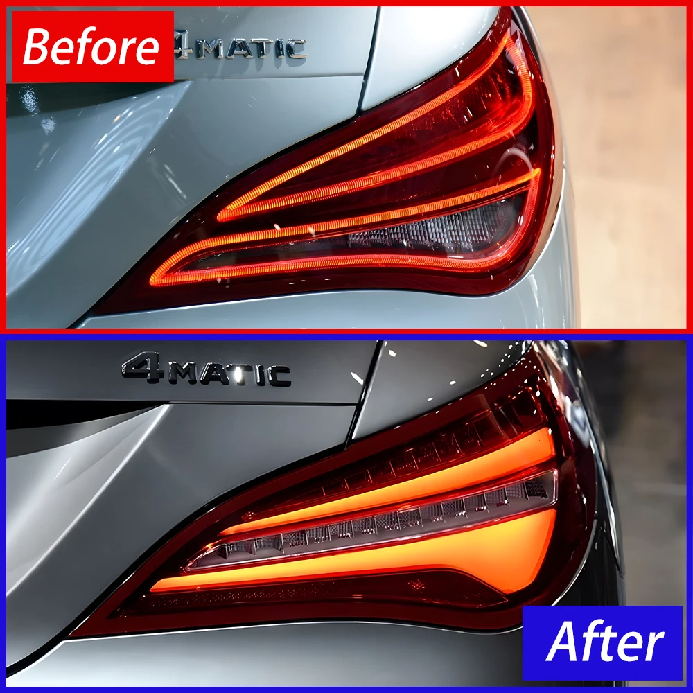 For Benz CLA 2014-2019 C117 W117 LED Auto Back Lamps Upgrade High Configure Butterfly Taillight Turn Signal Accessories Assembly