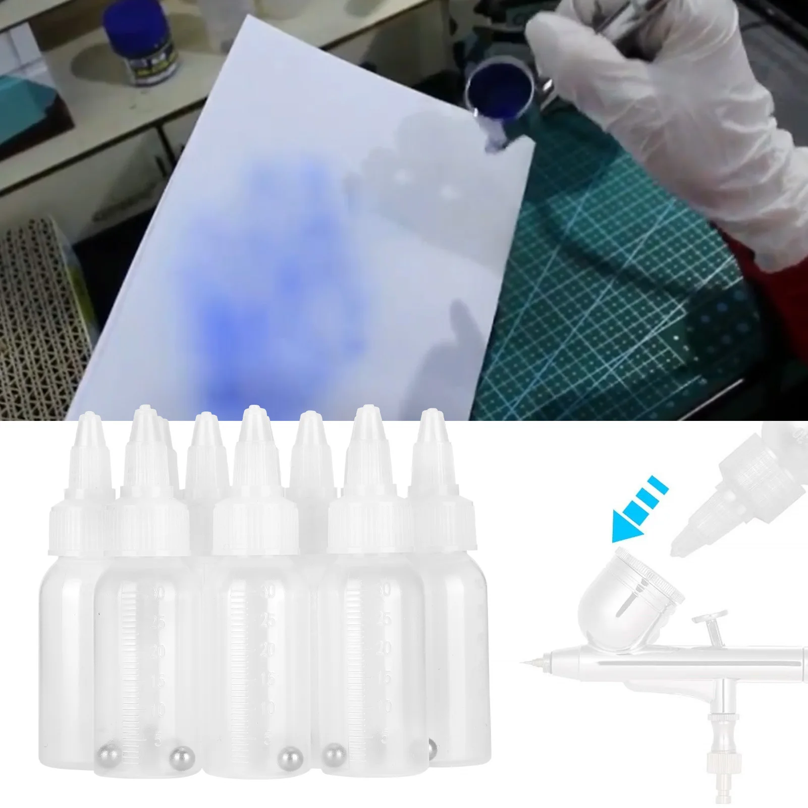 30ml Empty Paint Bottle Corrosion Resistance Squirt Pigment Condiment Container with Scale Squirt Pigment Bottle Paint Container