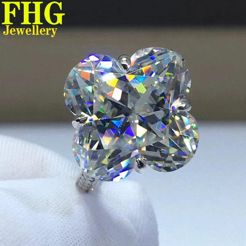 

5 Carat Special Moissanite Real Solid Au750 18K White Gold Ring DVVS1 Moissanite Diamonds Wedding Party Engagement birthday