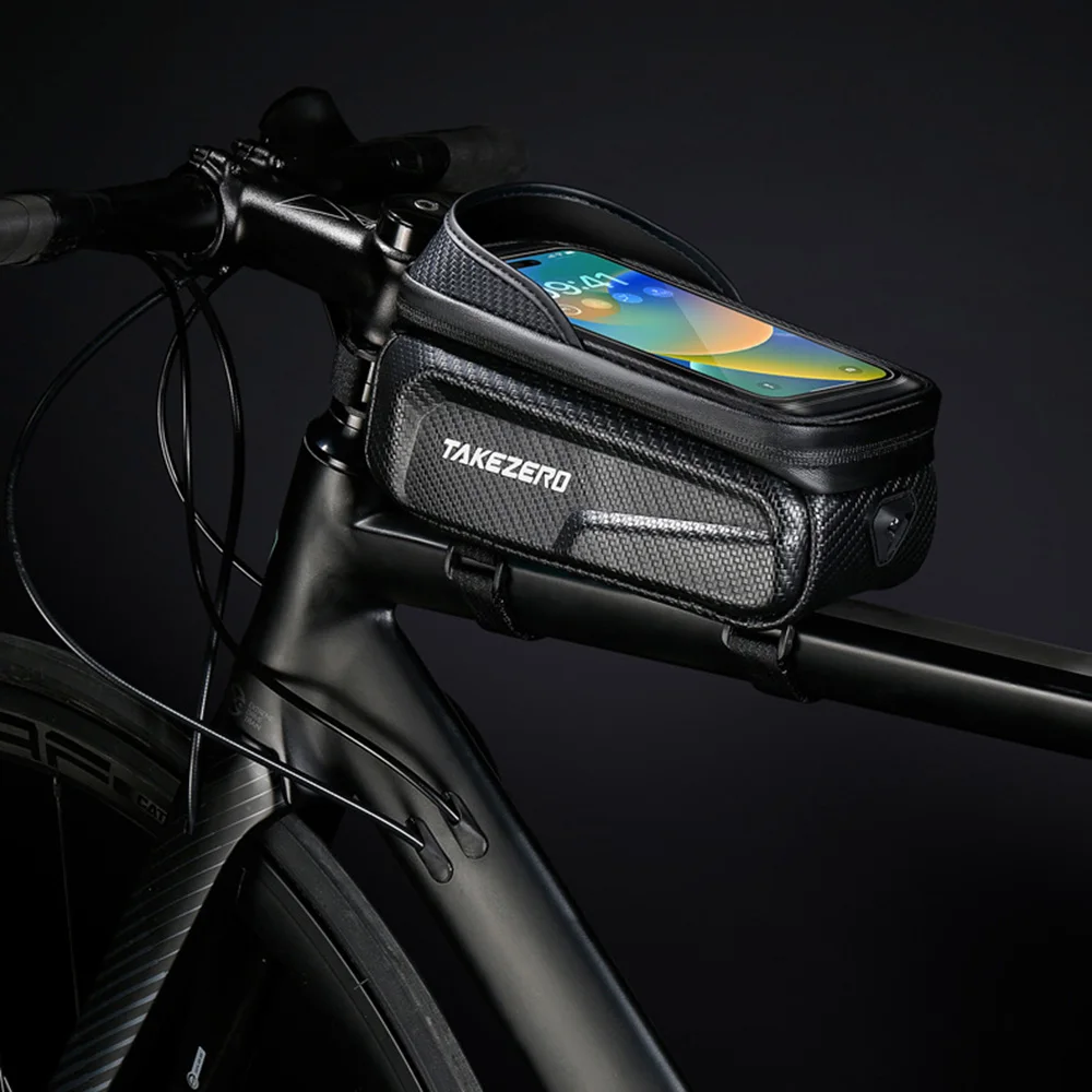 Bicycle Bag Waterproof Bike Phone Holder Touch Screen Cycling Bag Top Front Tube Frame Bag MTB Road Bike Bag Bike Accessories