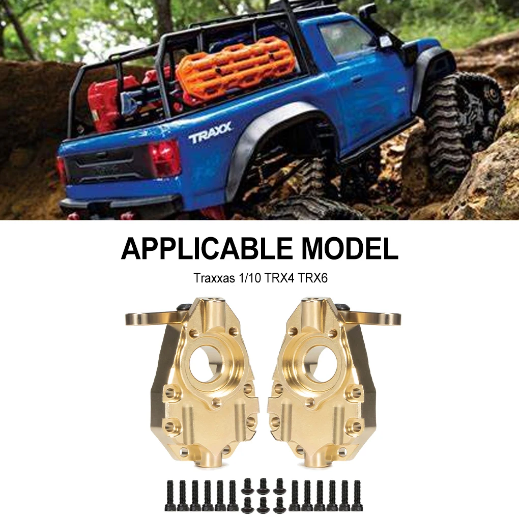 RCGOFOLLOW Brass Steering Hub Carrier RC Upgrade Part Steering Block Knuckles For 1/10  Trx4 RC Car Part