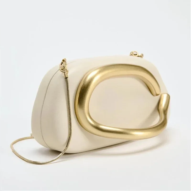 Gold Metal Closure Box Clutch Bag Women Retro Chain Evening Wedding Party Cute Purse Bag Handbag Dark Red Beige Shoulder Bag