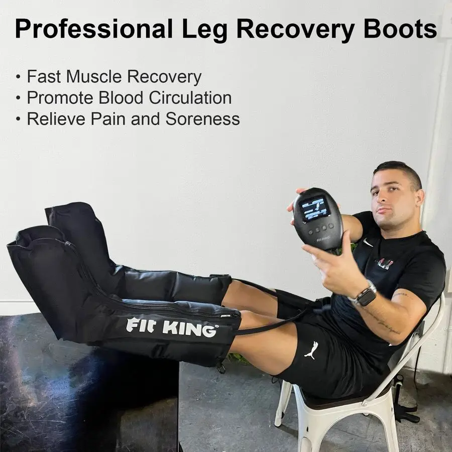 Air Compression Recovery System, Sequential Massage Boots for Foot and Calf, Professional Compression Therapy Device Improves Le