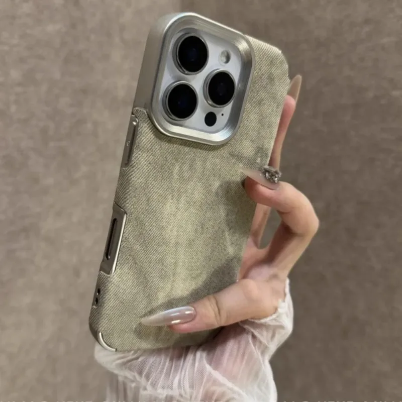 ريترو خمر كاوبوي النسيج الحال بالنسبة آيفون 17 الهواء 16 15 14 13 12 11 برو ماكس 16 زائد الفاخرة الجينز لينة الوفير درع غطاء الهاتف