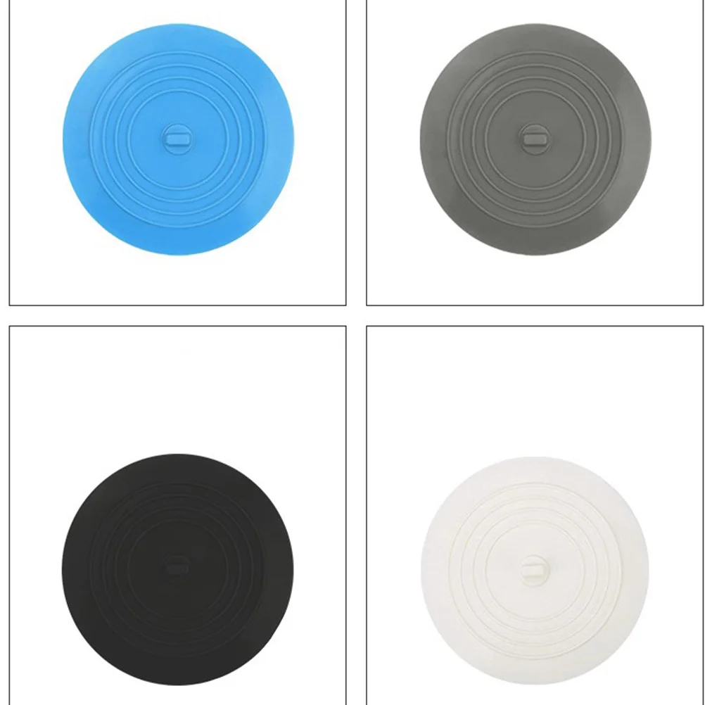

4 Pcs Silicone Sink Stopper Round Plug Kitchen Accessories Food Grade Blue Durable Strong Cockroach Odor Insect Block Drain
