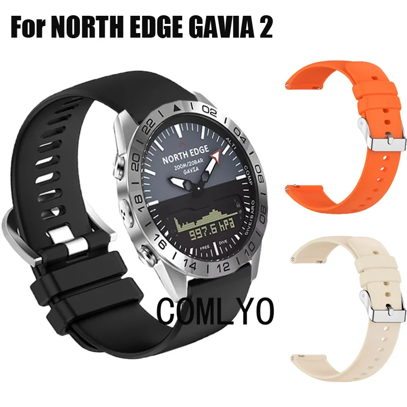 Мягкий силиконовый ремешок для часов NORTH EDGE GAVIA 2, ремешок для часов для женщин и мужчин, 24 мм Мягкий силиконовый ремешок для часов NORTH EDGE GAVIA 2, ремешок для часов для женщин и мужчин, 24 мм