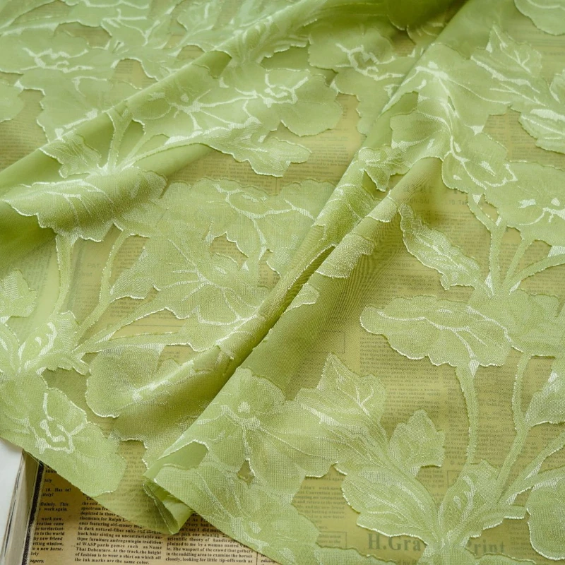 Summer Breathable Jacquard Chiffon Fabric for Clothing Dress and Shirt Sewing By The Meter