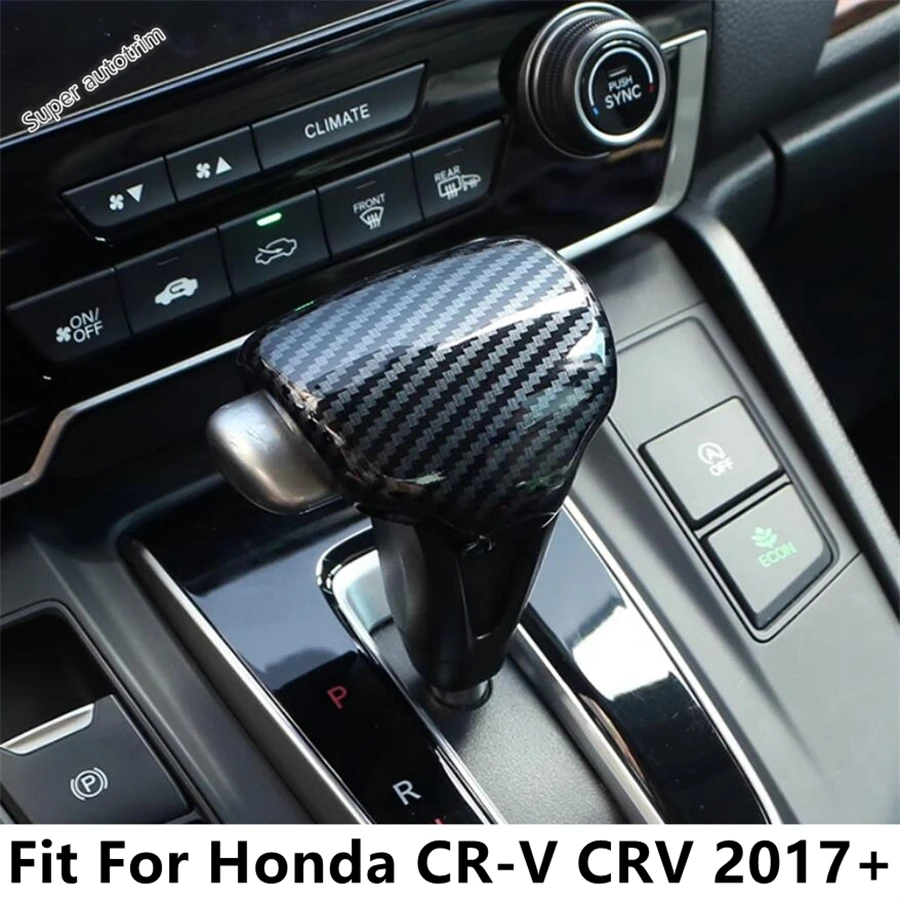 

For Honda CR-V CRV 2017 - 2022 Car Gear Shift Head Knob Handle Decoration Cover Trim Carbon Fiber Look Accessories Interior Kit