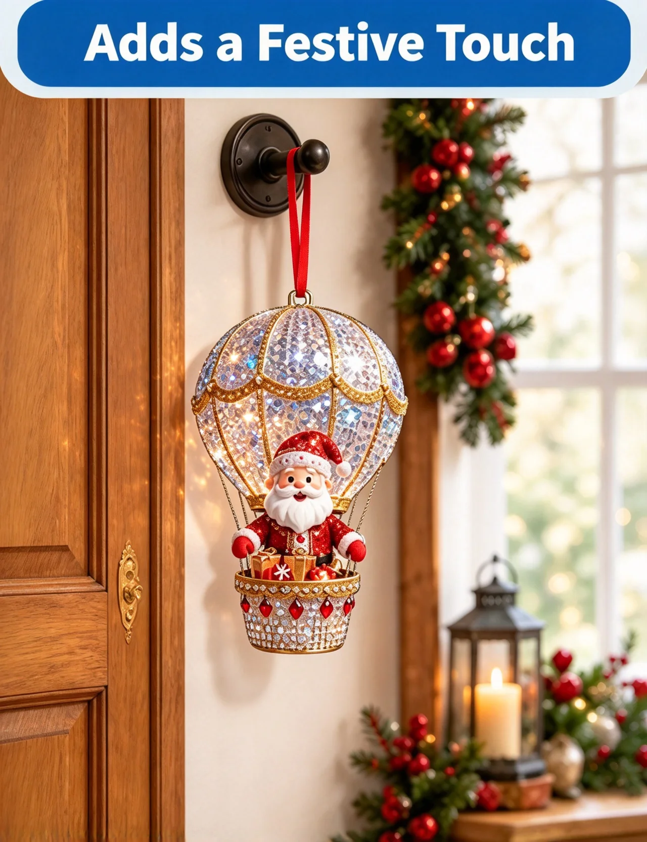 8 2D hot air balloon holiday pendants, holiday gifts - festive atmosphere decorations | Christmas tree decoration pendants