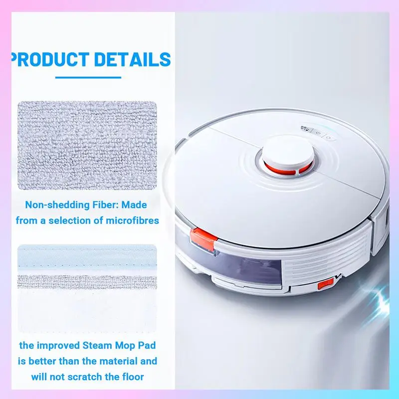 ABRG-Bantalan Pembersih Pakaian Pel Serat Mikro Pengganti untuk Roborock T7S T7S Plus S7 Aksesori Penyedot Debu 6 Buah