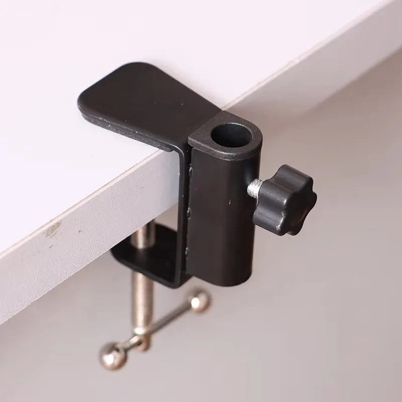 1Pc Practical Heavy Duty Metal+Plastic Desktop Mounting Clip for Microphone Desk Lamp Stand