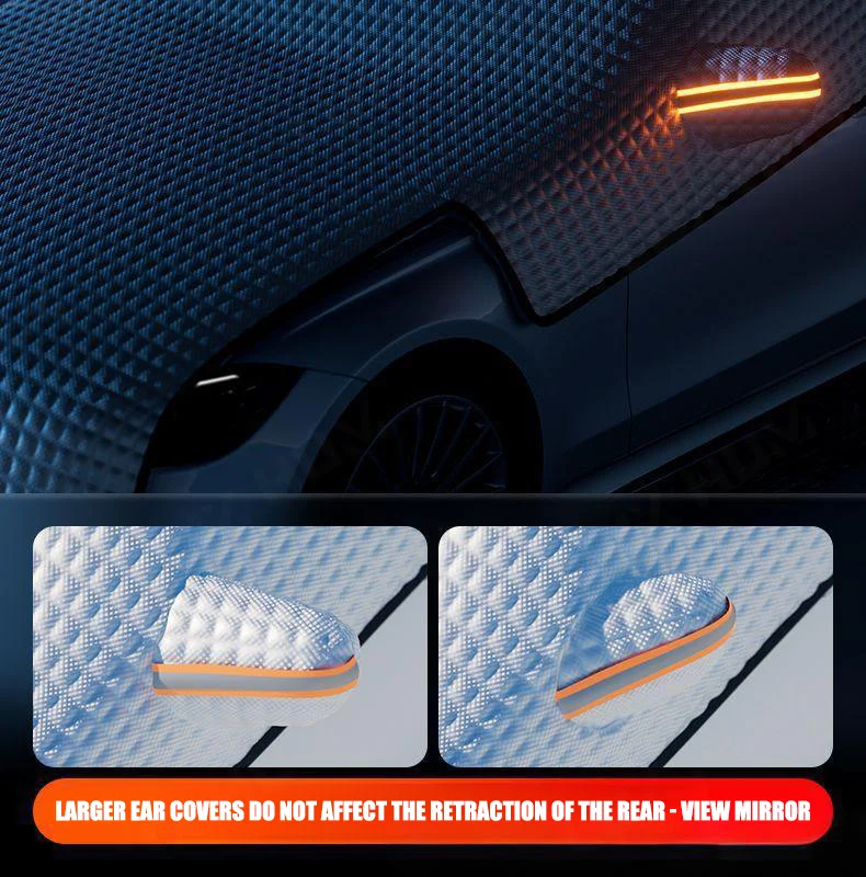 Vergrößern Sie die Auto-Schneedecke, 7-lagige Winter-Windschutzscheibe, Schneeschild, winddicht, wasserdicht, für Autofenster, Eisabdeckung, universell für SUV-Limousine – Detail 12
