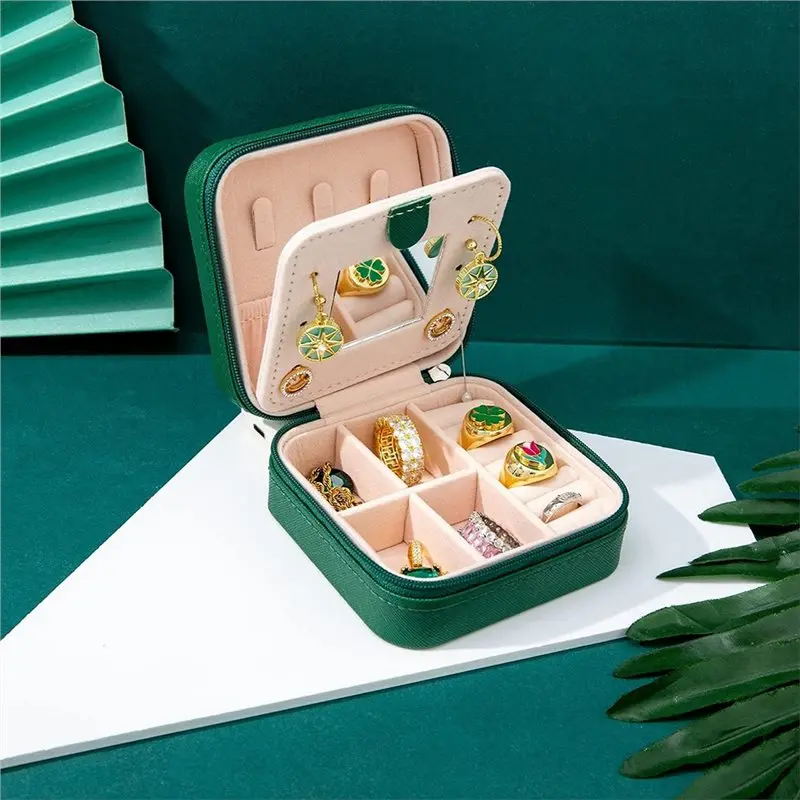 【الوانس】هدية للفتيات والنساء، حقيبة مجوهرات للسفر، صندوق مجوهرات منظم، صندوق صغير مع مرآة #3