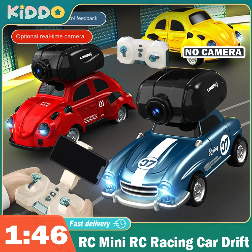 1:46 Mini RC Racing Car Camera Remote Control Drift Real Time Transmission 2.4G Wireless Eletric Car FPV Toy Children Gifts