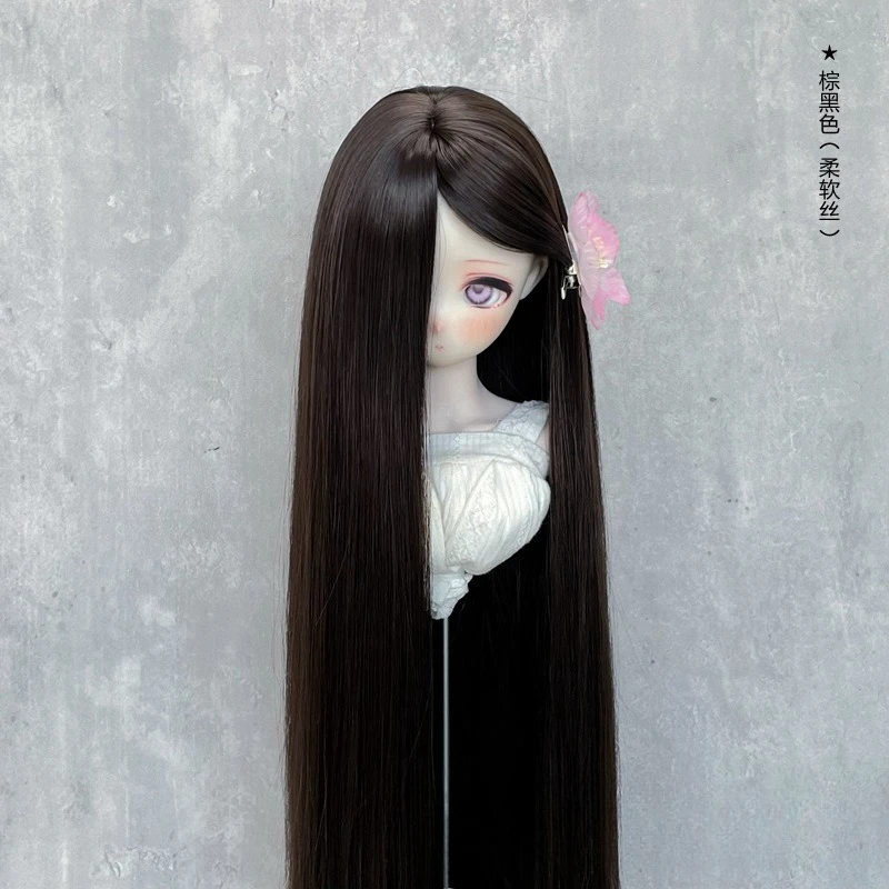 1/3 1/4 1/6 Doll's Wig for 60/45/30cm Bjd Doll Embryo Hair with Long Bangs Can Be Hand Modified Into Curly Hair Doll Accessories