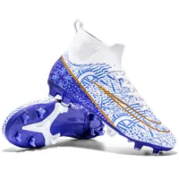 Large Size High Top Football Boots for Men Competition Training Shoes Artificial Grass Long Fragment Nails Shoes Student Sports