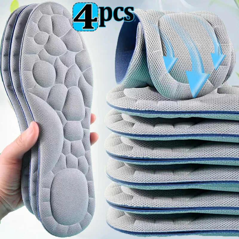 Soft 5D Massage Memory Foam Insoles for Women Men Sport Running Shoes Sole Breathable Cushion Shoe Pads Feet Orthopedic Insoles