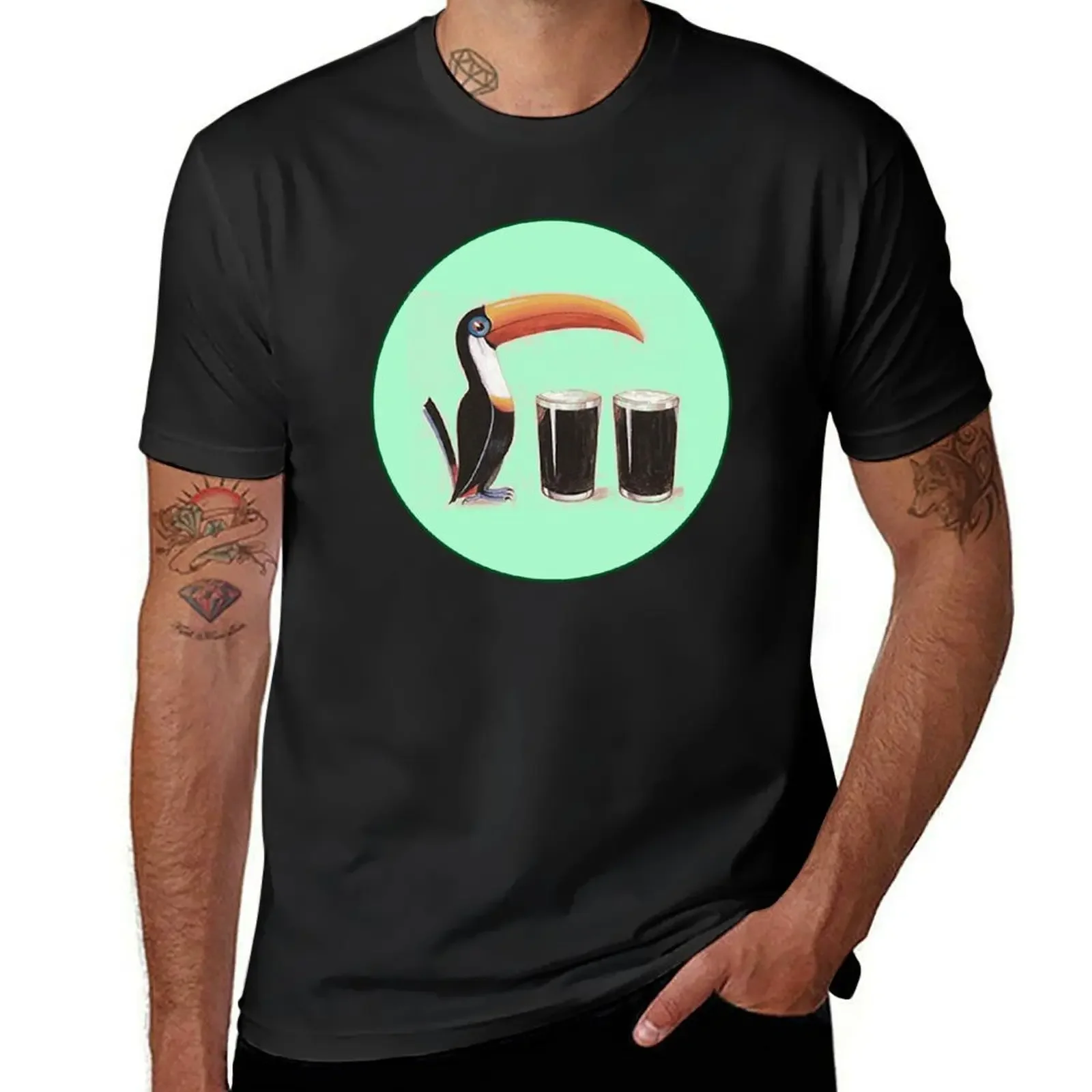 

Guiness Toucan T-Shirt sweat graphic shirts hippie clothes street wear slim fit t shirts for men