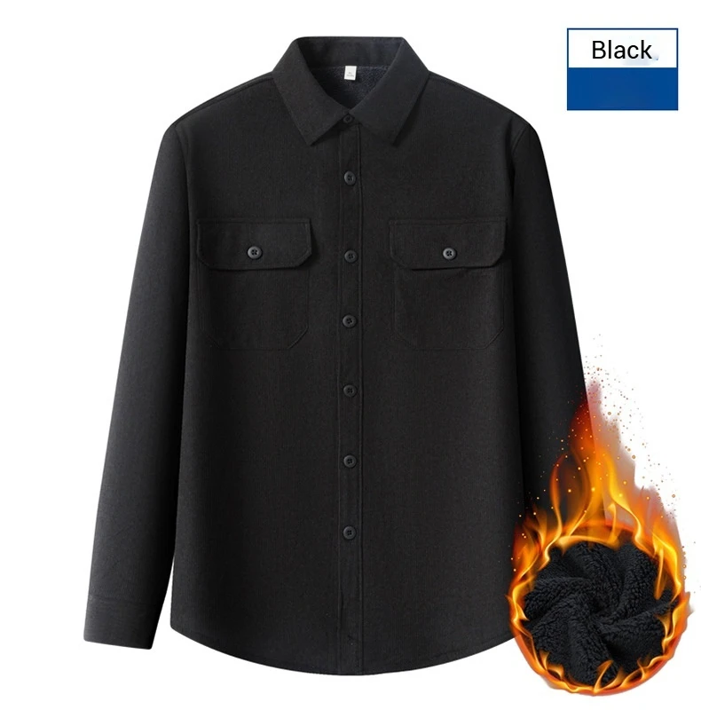 Heavy Chunky High Pit Chunky Strip Vintage Corduroy Long Sleeve Shirt Men's Autumn Winter Cotton Cargo Shirt Jacket