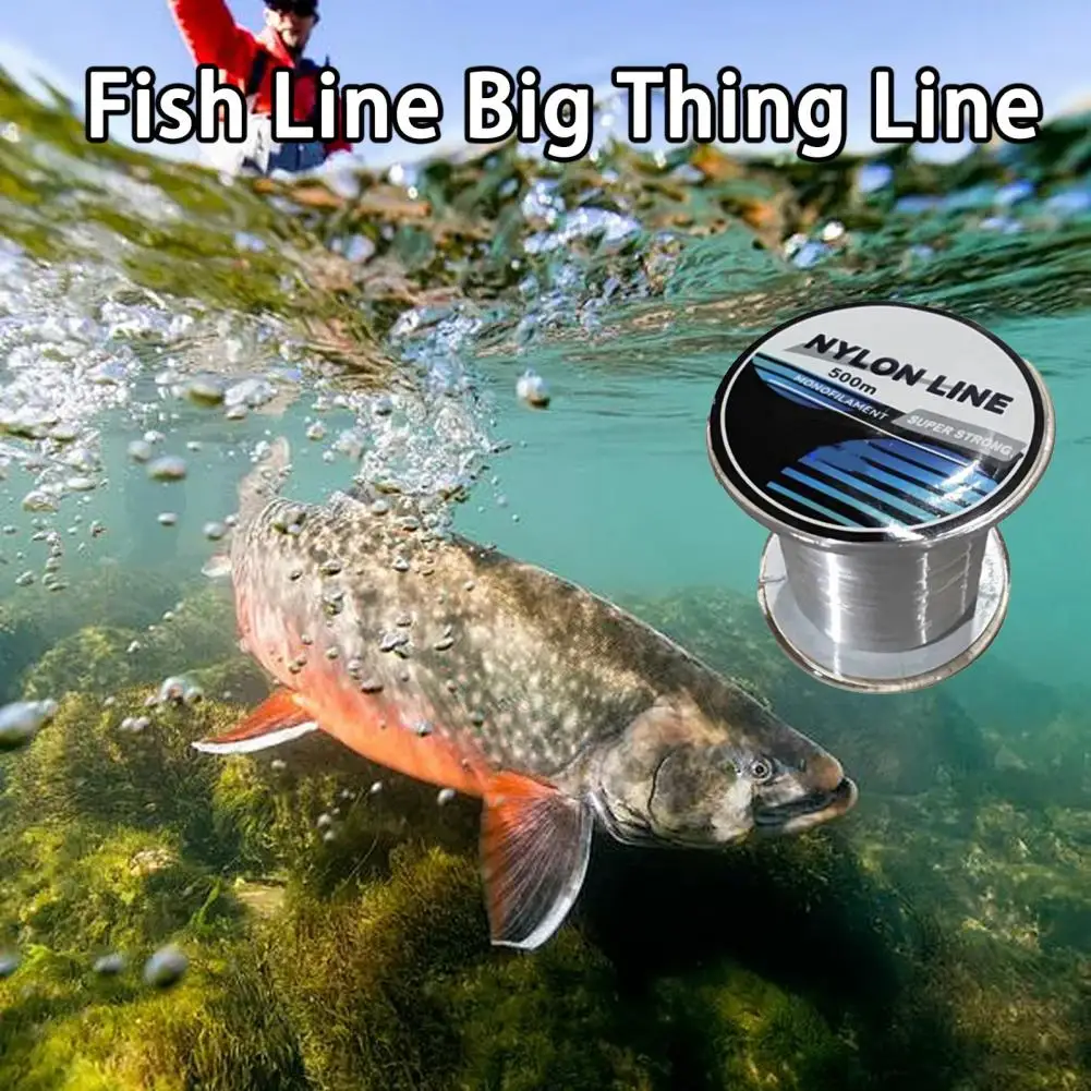 1 Roll 500m Fishing Line Strong Pull High Density Fast Water Entry Nylon Professional Coating Fishing Wire Fishing Gear