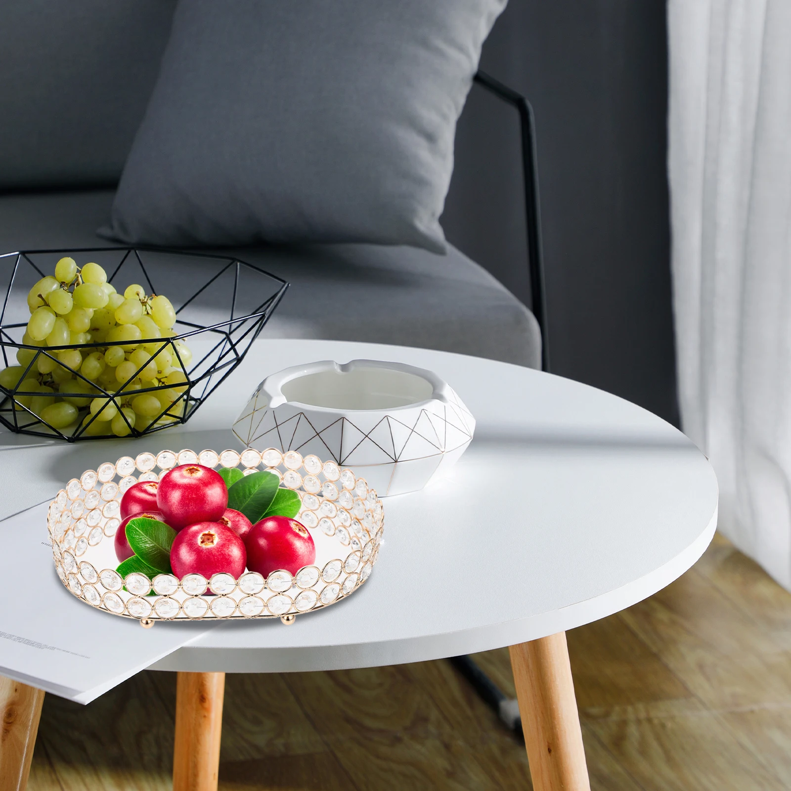 

1pc Eco Friendly Jewelry Display Tray Clear Crystal Storage Organizer Perfume Necklace Holder Decorative Dresser Trays Cosmetics